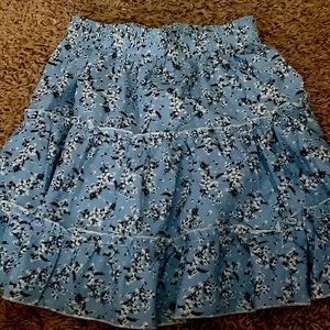 baby blue floral skirt